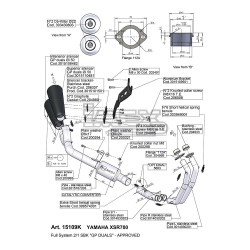 Ligne Complète LEOVINCE GP Duals Adapt.Yamaha XSR 700 2016-... Avec Catalyseur