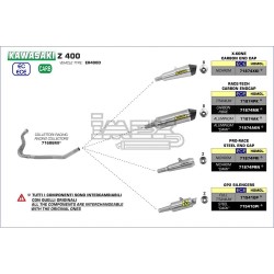 Ligne Complète ARROW X-Kone Kawasaki Z 400 2019-... Coupelle Carbone