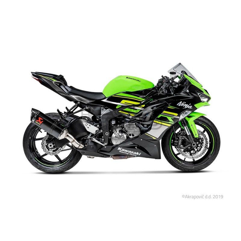 Silencieux AKRAPOVIC Slip-On Racing Kawasaki ZX6R 2009-... Et ZX6R 636 2013-2016 Coupelle Carbone