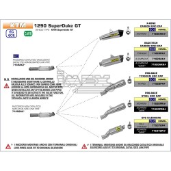 Demi Ligne ARROW X-KONE KTM SUPER DUKE GT 1290 2016-... coupelle carbone