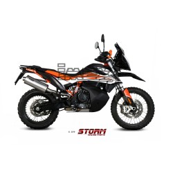 Silencieux Storm Ovale Adapt. KTM 790 ADVENTURE / R 2019-..., 890 ADVENTURE / R 2020-... et 890 SMT 2023-...