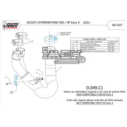 Manchon raccord sans catalyseur MIVV DUCATI HYPERMOTARD 950 2021-...