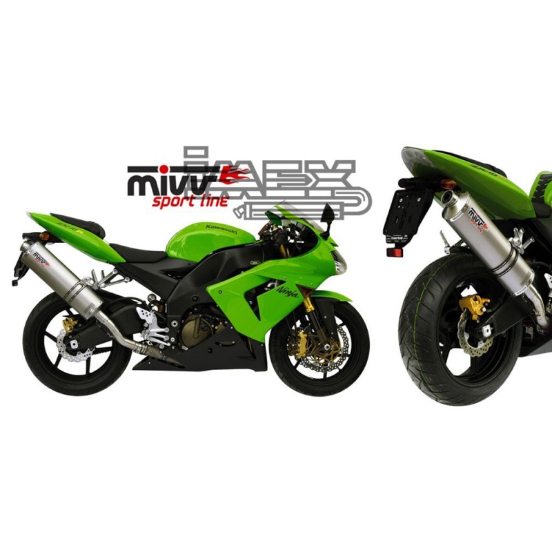 Silencieux MIVV Classic OVAL KAWASAKI ZX 10R Ninja 2004-2005 position origine