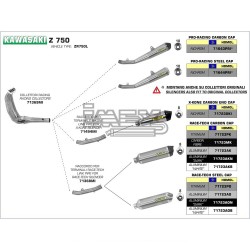 Ligne Complète ARROW Race-Tech (coupelle carbone) Kawasaki Z 750 2007-2013