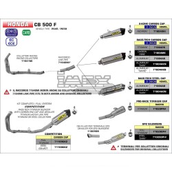 Ligne Complète ARROW X-Kone Adapt.Honda CB 500 F / CBR 500 R 2016-...