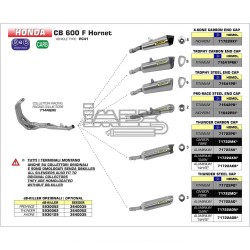 Ligne Complète ARROW X-Kone Adapt.Honda CB 600 HORNET 2007-2014/CBR 600 F 2011-2013