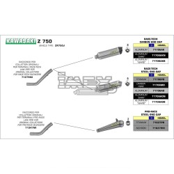 Silencieux ARROW Pro Race Adapt.Kawasaki Z 750 2004-2006